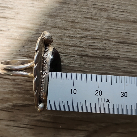 Old Natural Turquoise Ring Navajo Sterling Silver Handcrafted Sz 6.75 - Picture 12 of 15